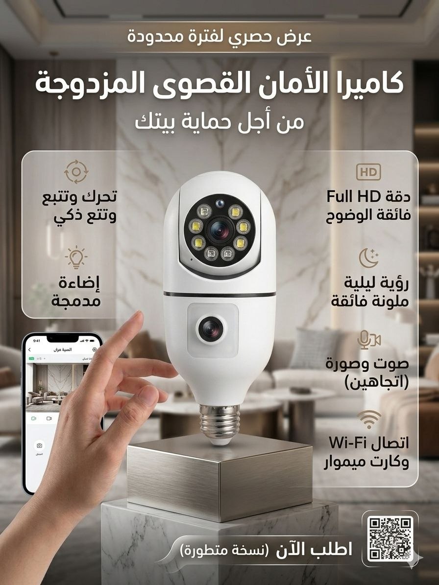 Camera Lampe dual Lens - الصورة 4