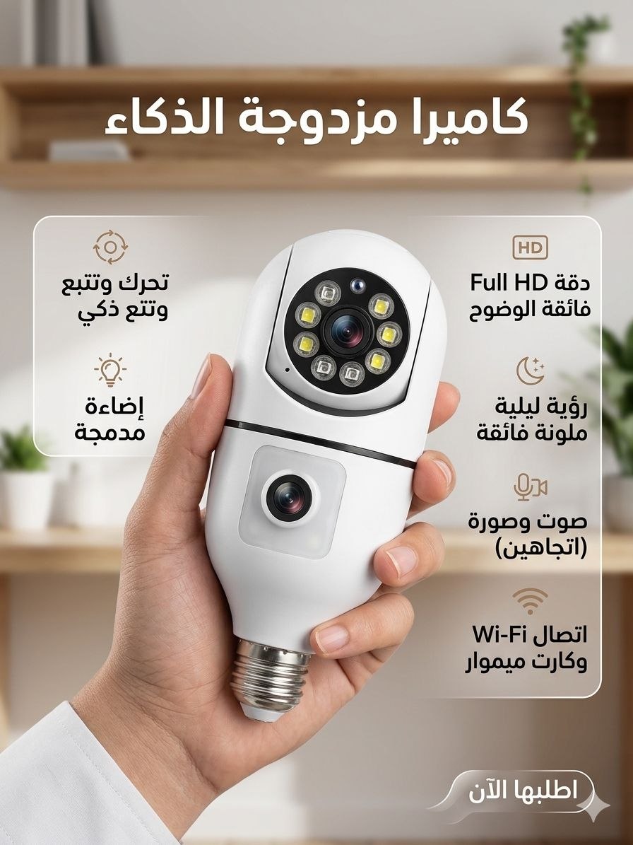 Camera Lampe dual Lens - الصورة 3